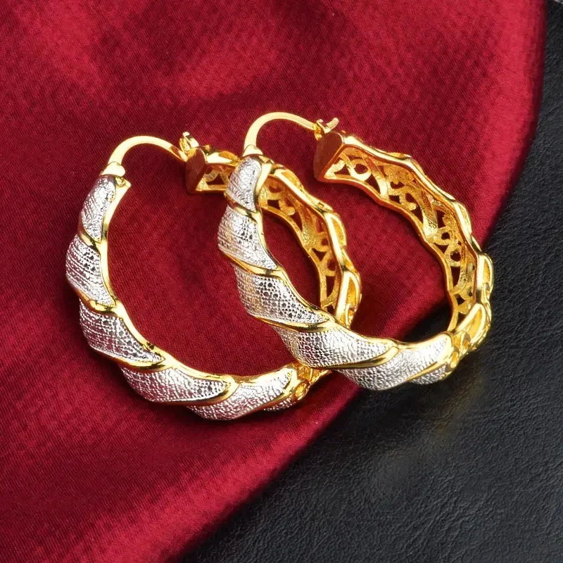 Twist Luxe Hoop Earrings – Gold & Silver