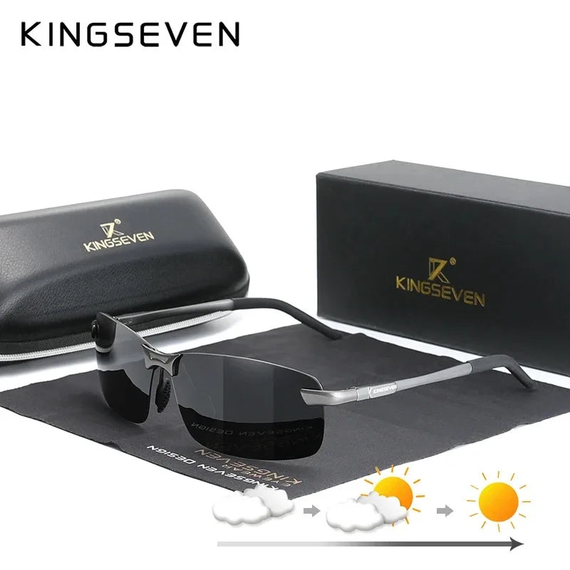 KINGSEVEN Men's Photochromic Polarised Sunglasses