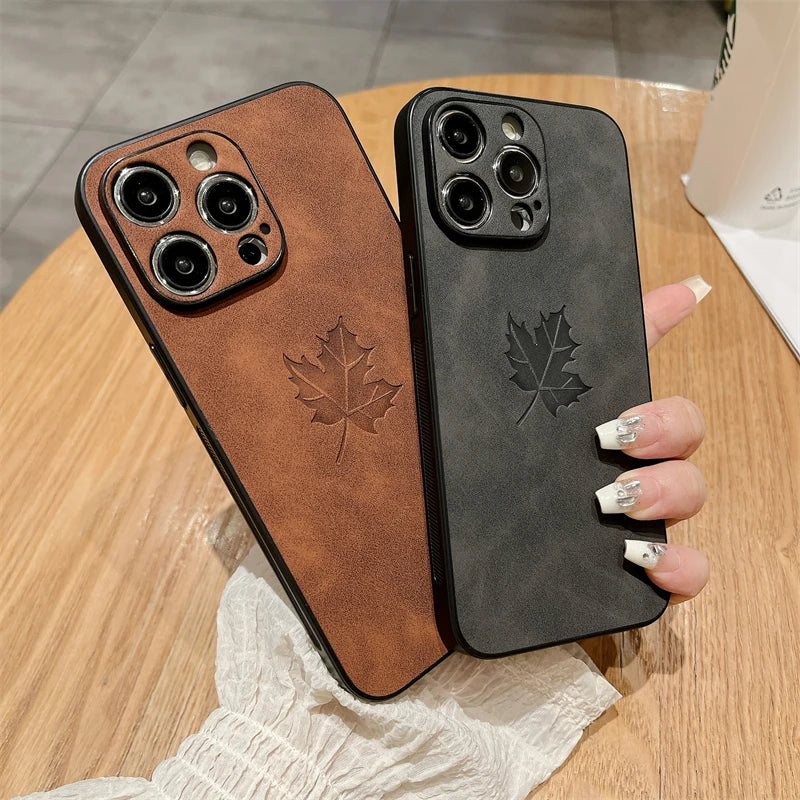 Vintage Leather Case for iPhone 11–16 Pro Max