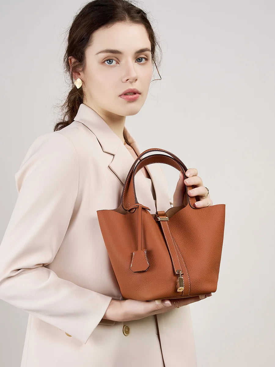 Premium - Elegant Leather Bucket Bag