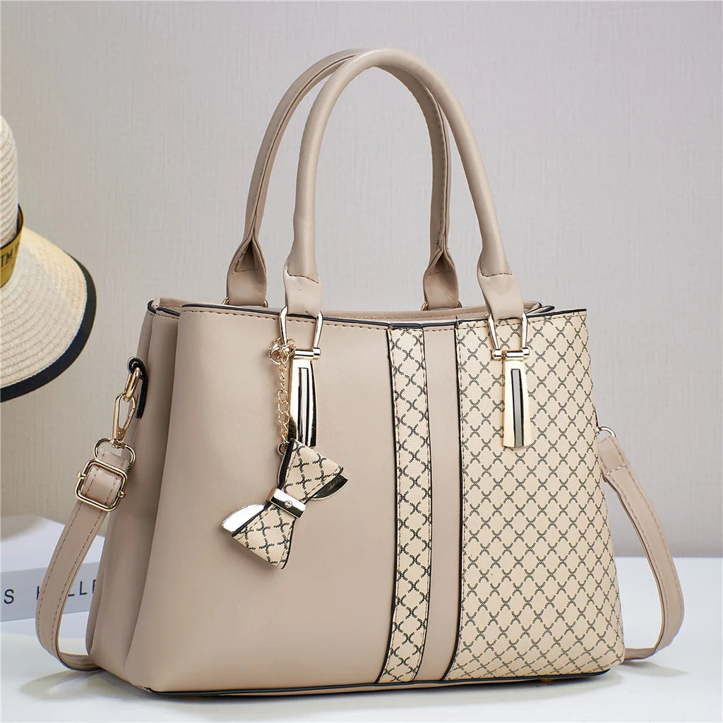 Elegant Patchwork PU Leather Tote