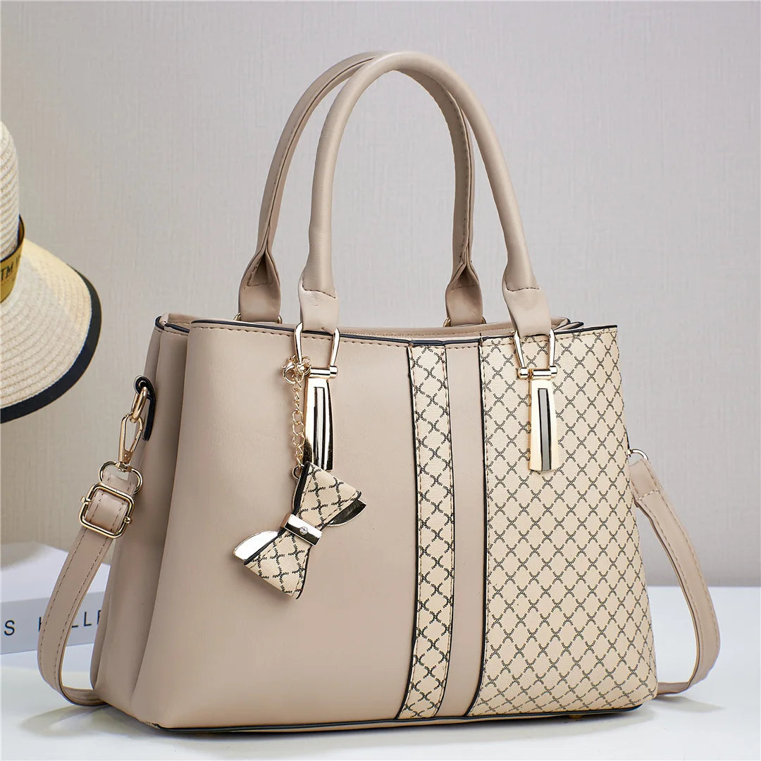 Elegant Patchwork PU Leather Tote