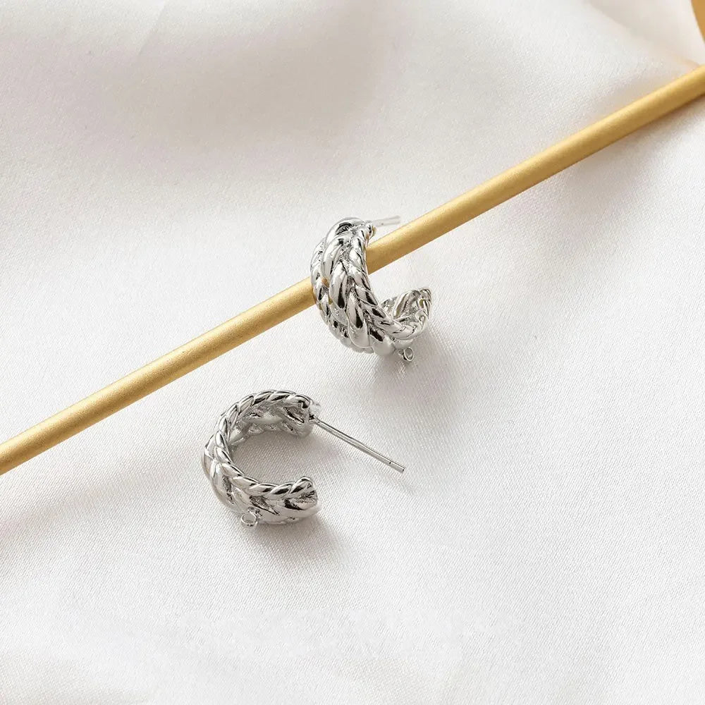 Braided Bold Hoop Earrings – Gold & Silver Edition