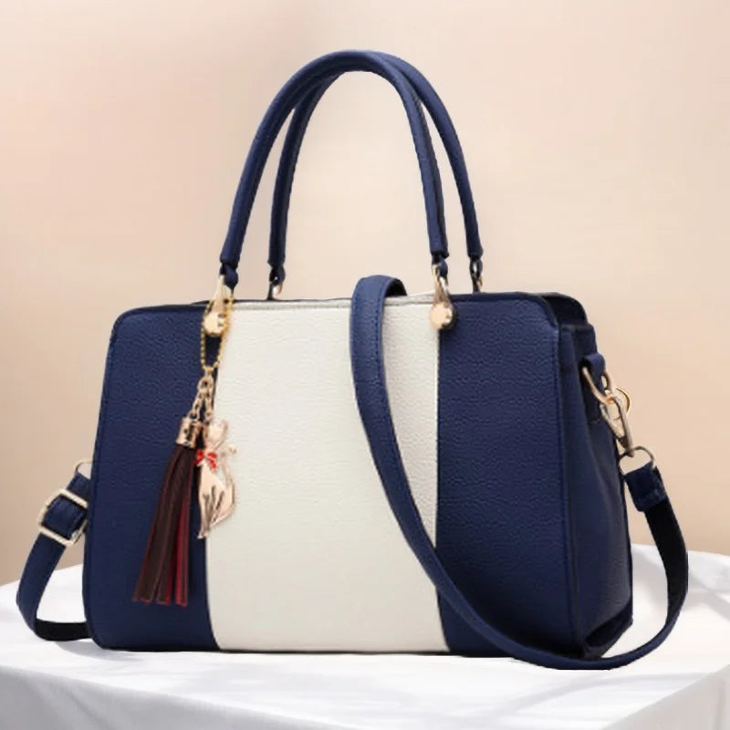 Elegant Two-Tone Leather Bag