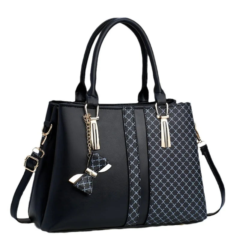Elegant Patchwork PU Leather Tote
