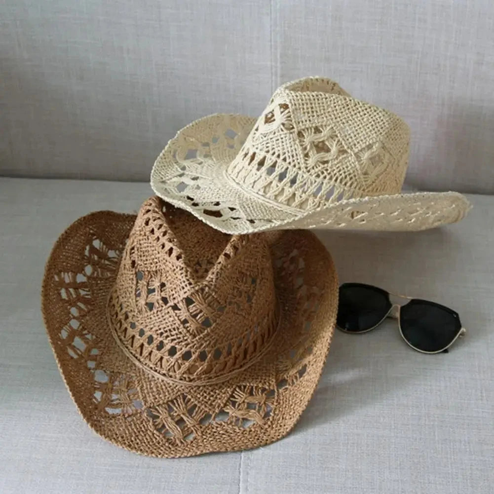 Boho Seashell Western Straw Hat