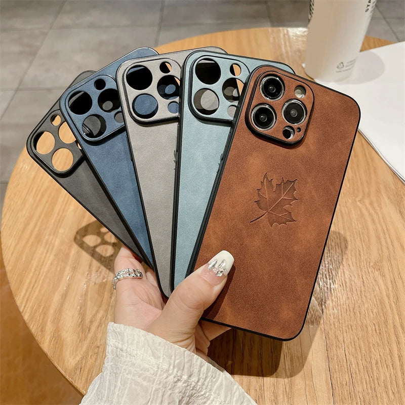 Vintage Leather Case for iPhone 11–16 Pro Max