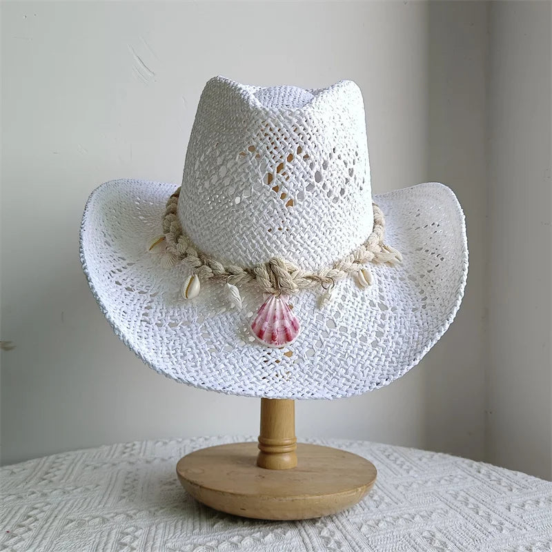 Shell Malan Retro Straw Cowboy Hat - 28 Color Option