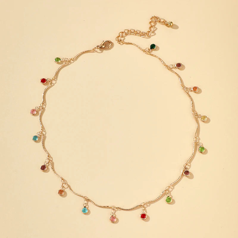 Colourful Candy Charm Choker – Aesthetic Beaded Tassel Necklace