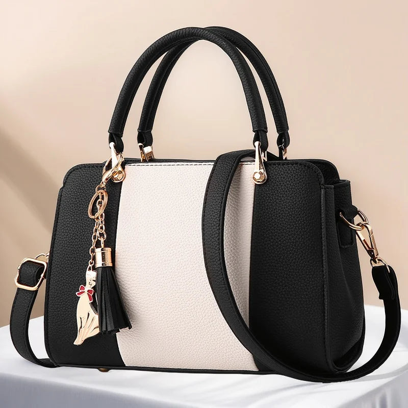 Elegant Two-Tone Leather Bag