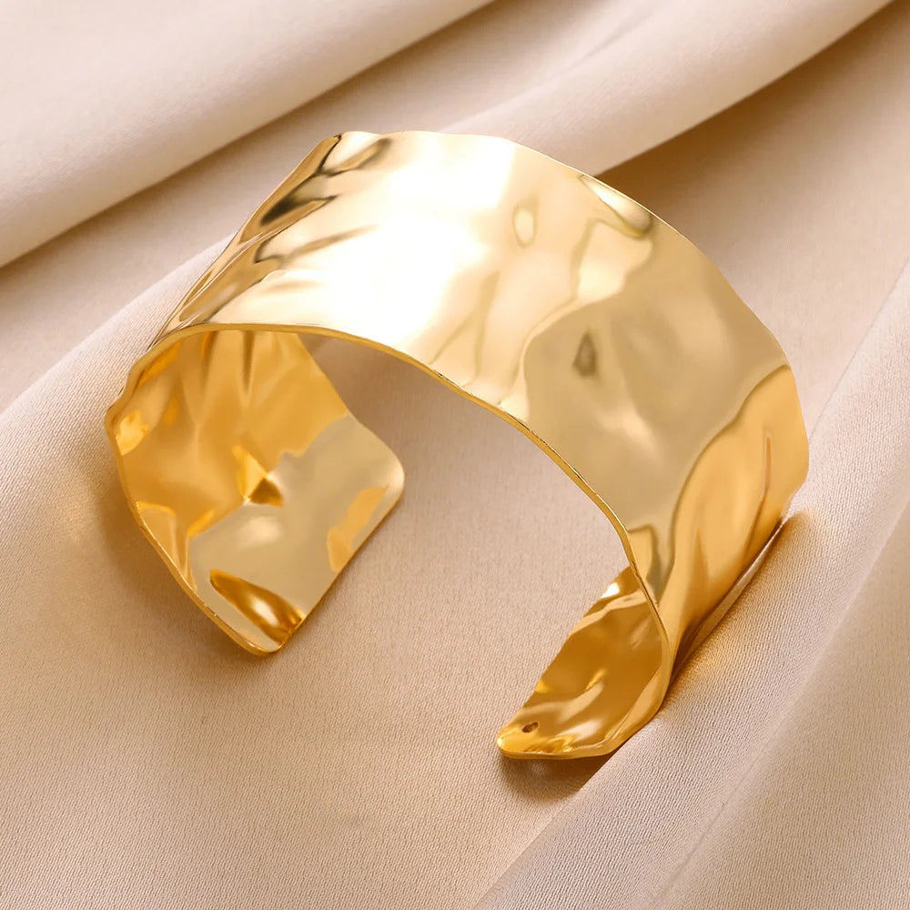 Vintage Irregular Gold Cuff Bracelet