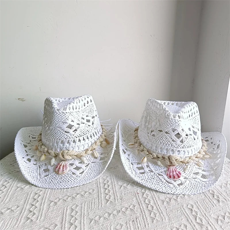 Shell Malan Retro Straw Cowboy Hat - 28 Color Option