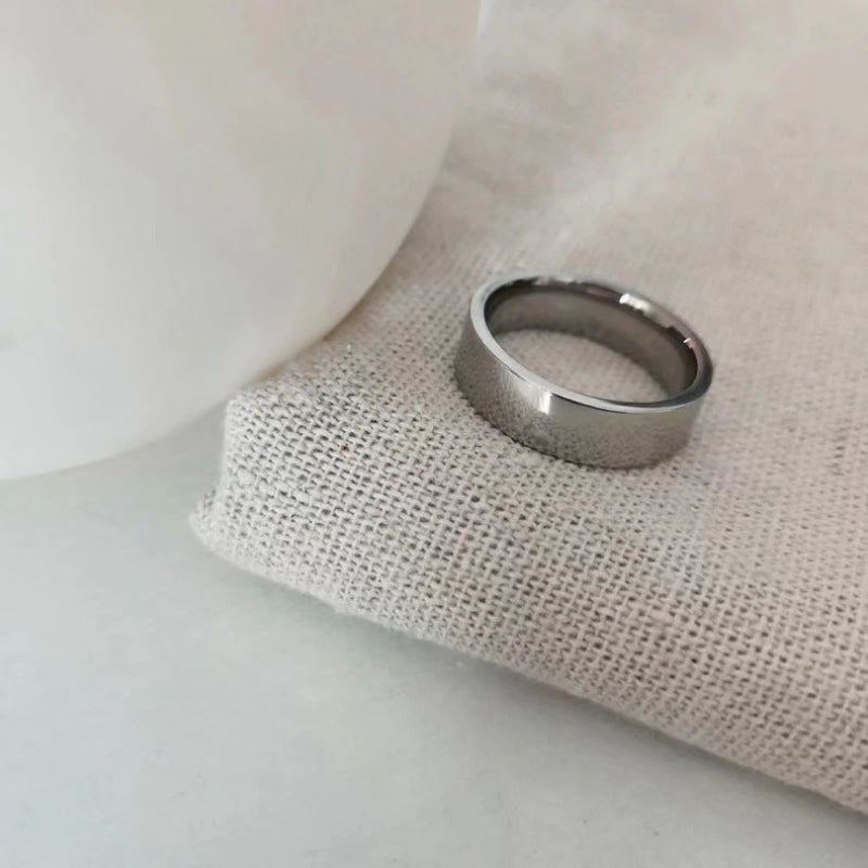 Stainless Steel Band Ring – Matte Finish for Men