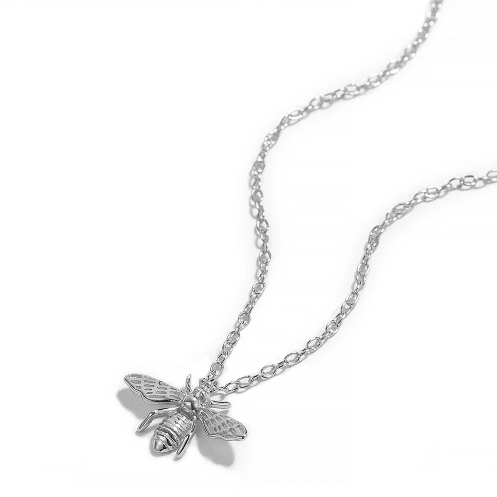 925 Sterling Silver Bee Pendant Necklace