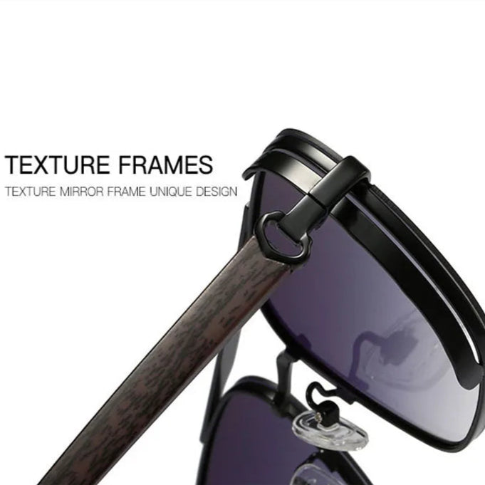 ZUIDID Wooden Square Sunglasses – Polarized UV400 Retro Shades