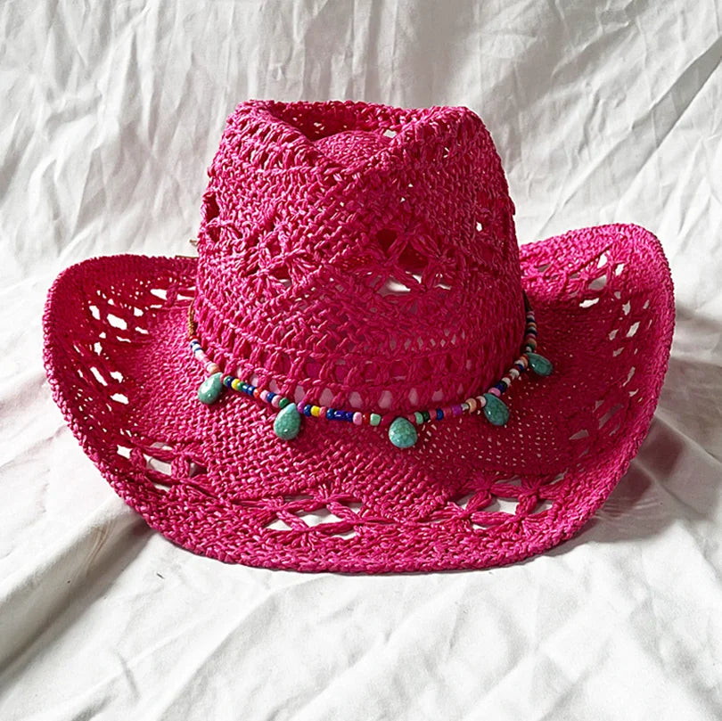 Shell Malan Retro Straw Cowboy Hat - 28 Color Option