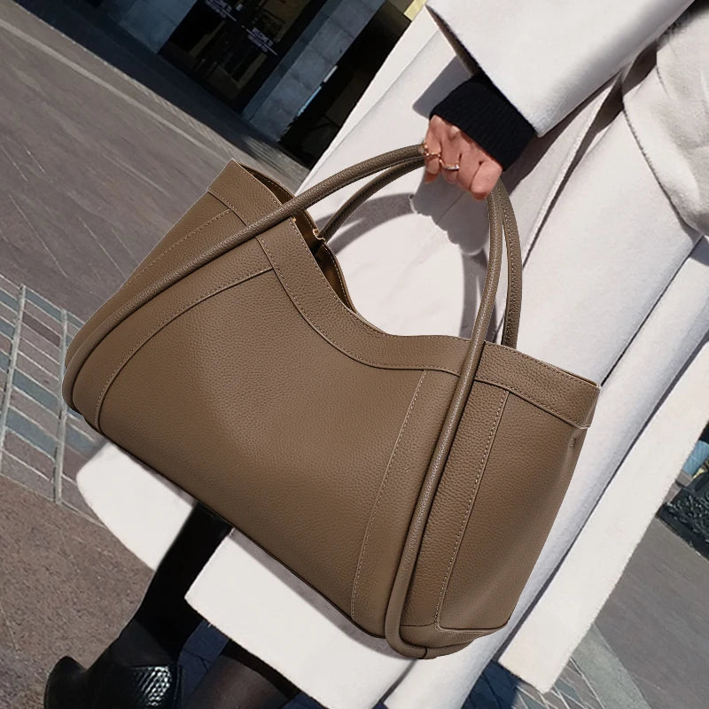 Premium - Timeless Cowhide Leather Tote
