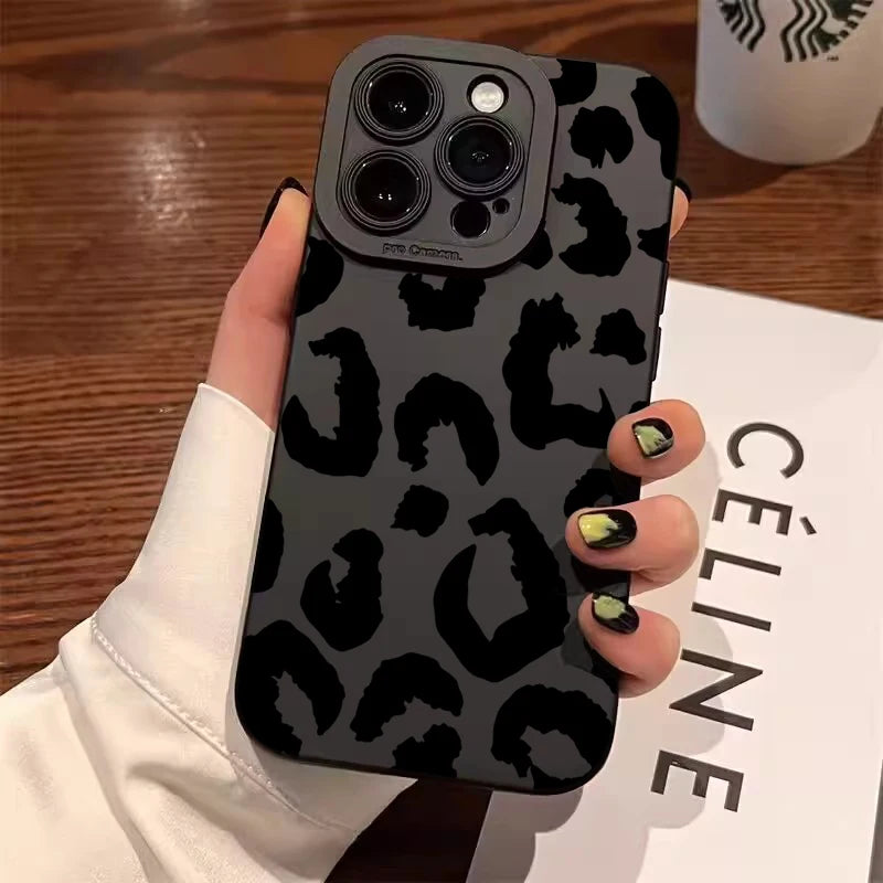 Leopard Design Phone Case with Camera Protection for iPhone