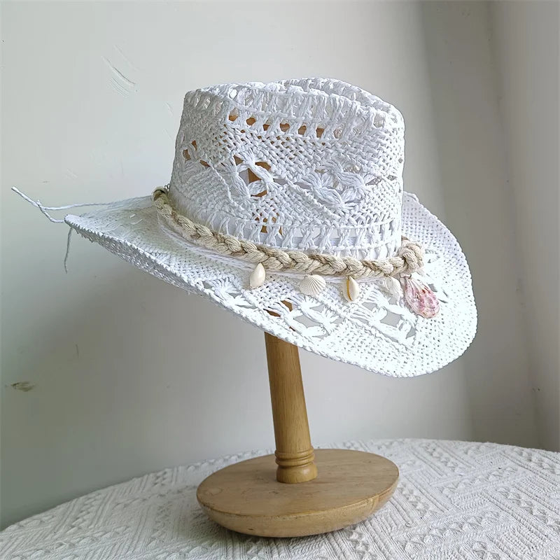 Shell Malan Retro Straw Cowboy Hat - 28 Color Option