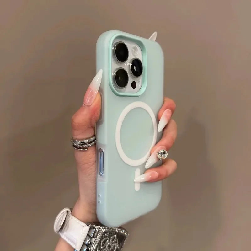 2-in-1 Candy Colour Soft Case with MagSafe – For iPhone 14–16 Series