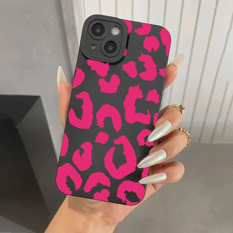 Leopard Design Phone Case with Camera Protection for iPhone