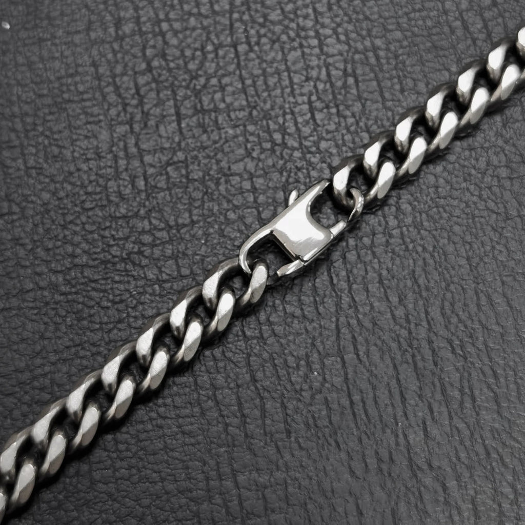 7mm Solid Titanium Cuban Chain Necklace – Lightweight