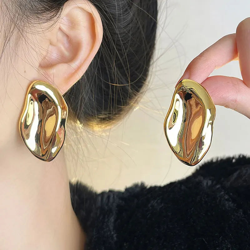 Aurora Sculpted Gold Leaf Earrings