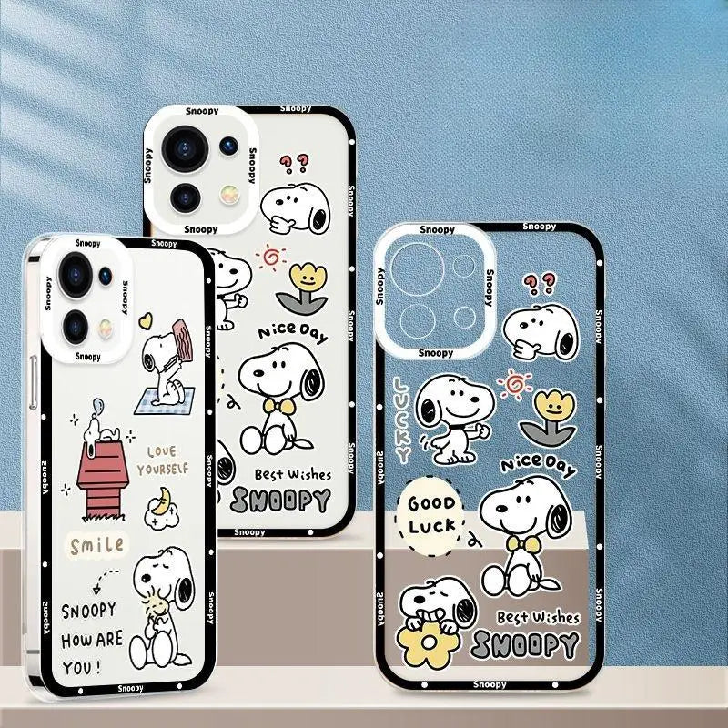 Clear Snoopy Soft Phone Case for iPhone
