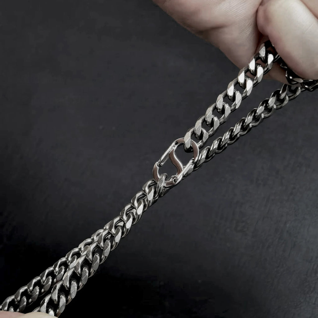 7mm Solid Titanium Cuban Chain Necklace – Lightweight