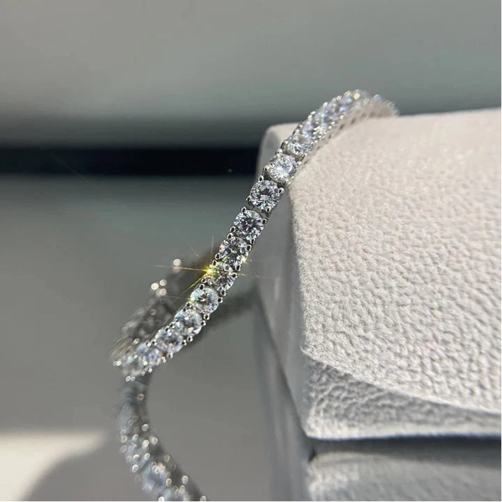 Premium - 3mm Zircon Diamond – 925 Sterling Silver Tennis Bracelet