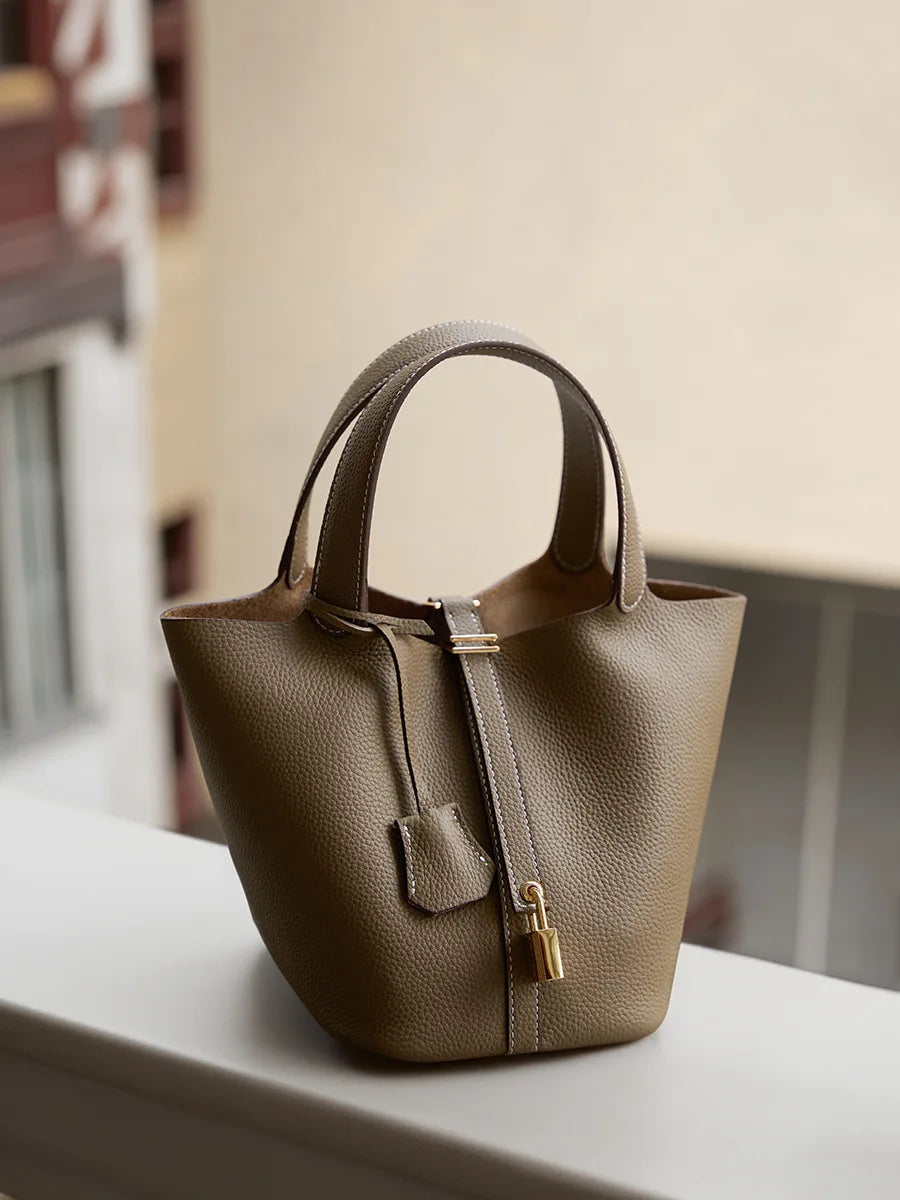 Premium - Elegant Leather Bucket Bag