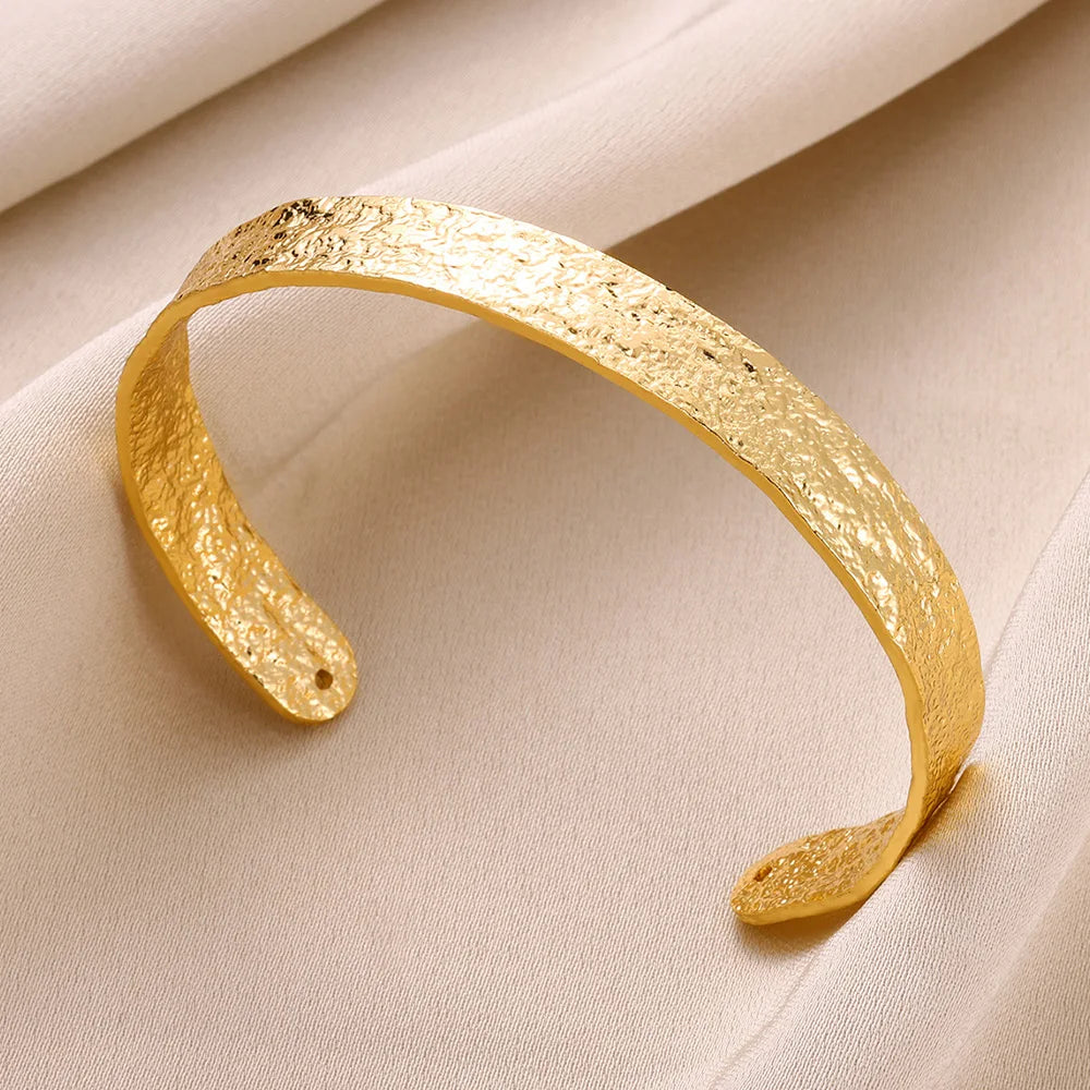 Golden Whisper Minimal Cuff Bracelet - Slim