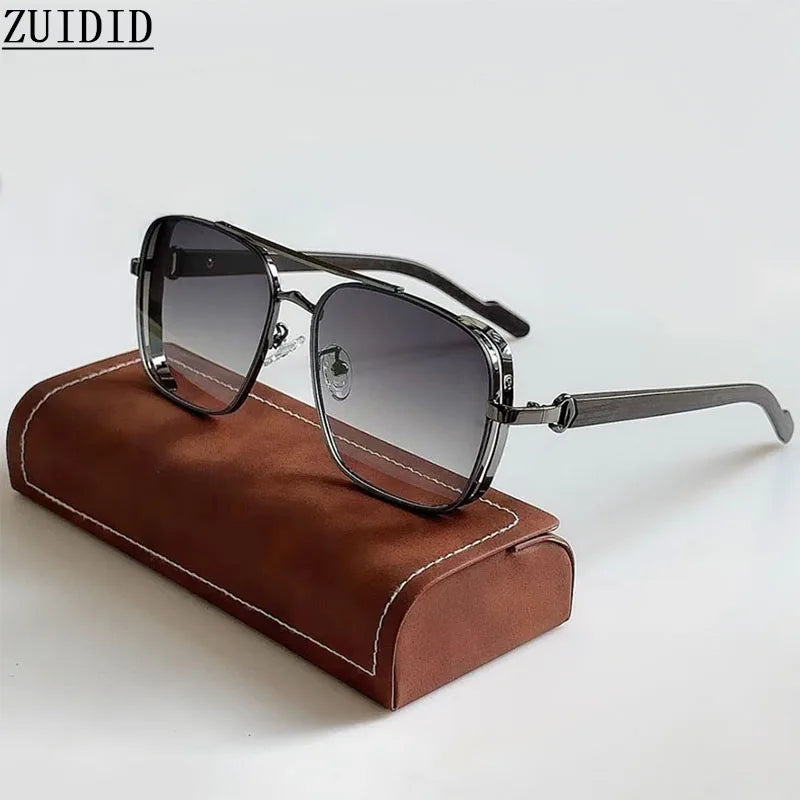 ZUIDID Wooden Square Sunglasses – Polarized UV400 Retro Shades