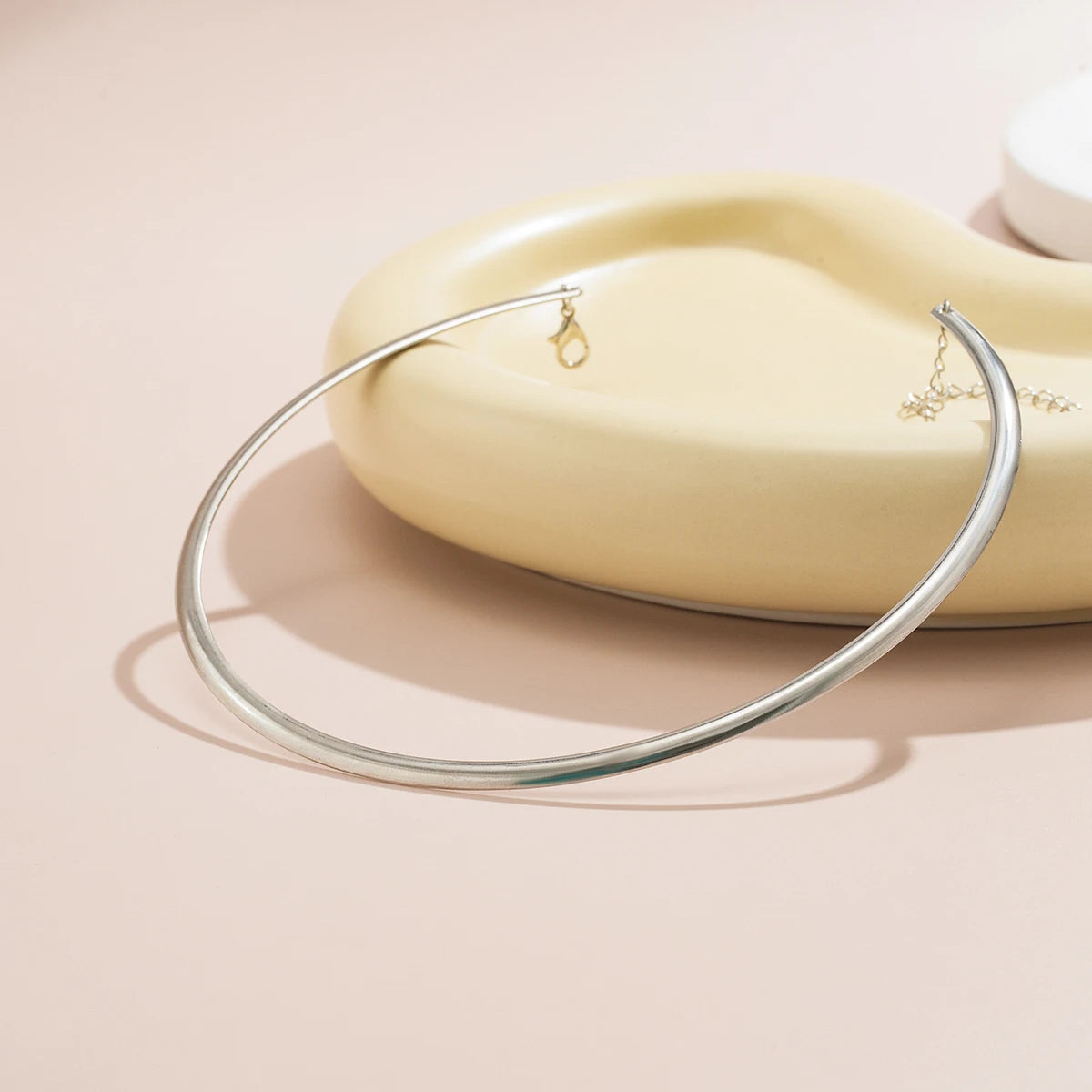 Minimalist Gold Torque Choker Necklace