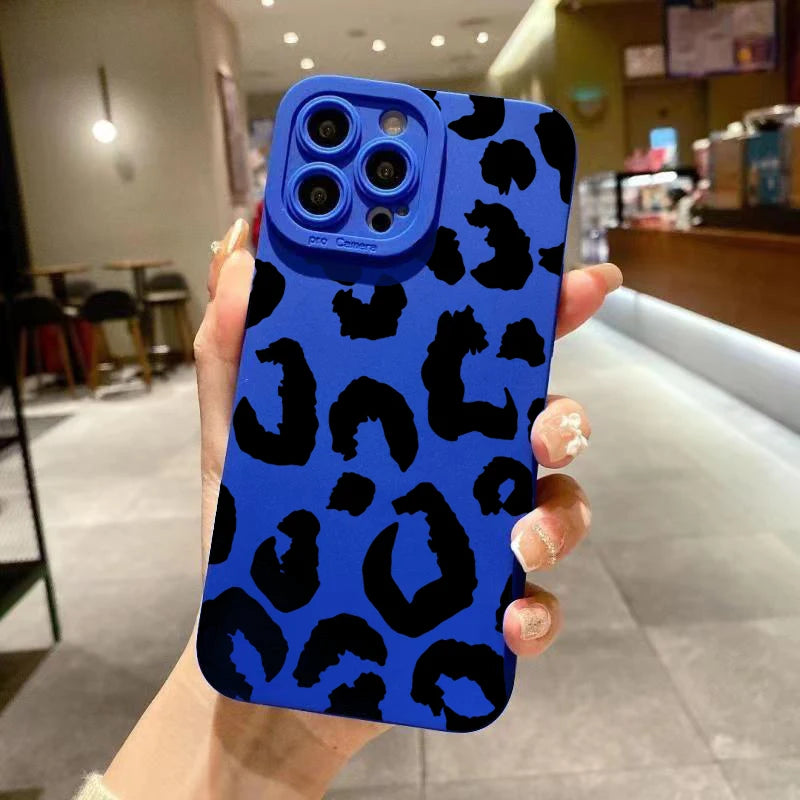 Leopard Design Phone Case with Camera Protection for iPhone