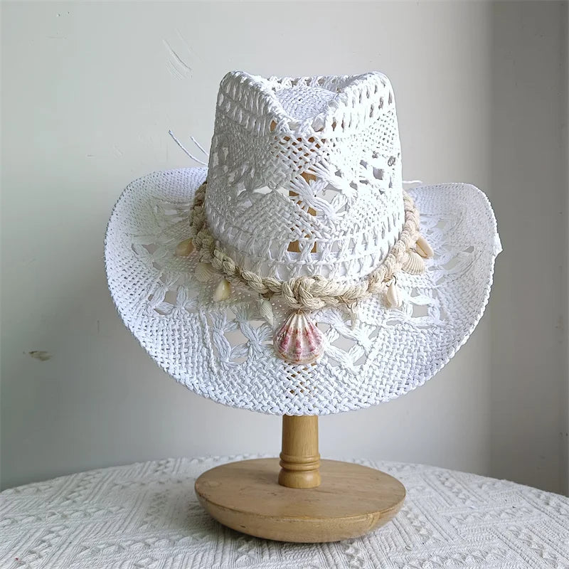 Shell Malan Retro Straw Cowboy Hat - 28 Color Option