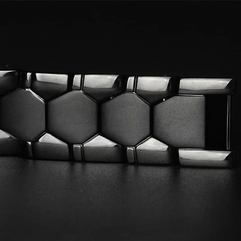 Black Stainless Steel Magnetic Therapy Bracelet