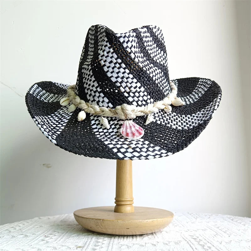 Shell Malan Retro Straw Cowboy Hat - 28 Color Option