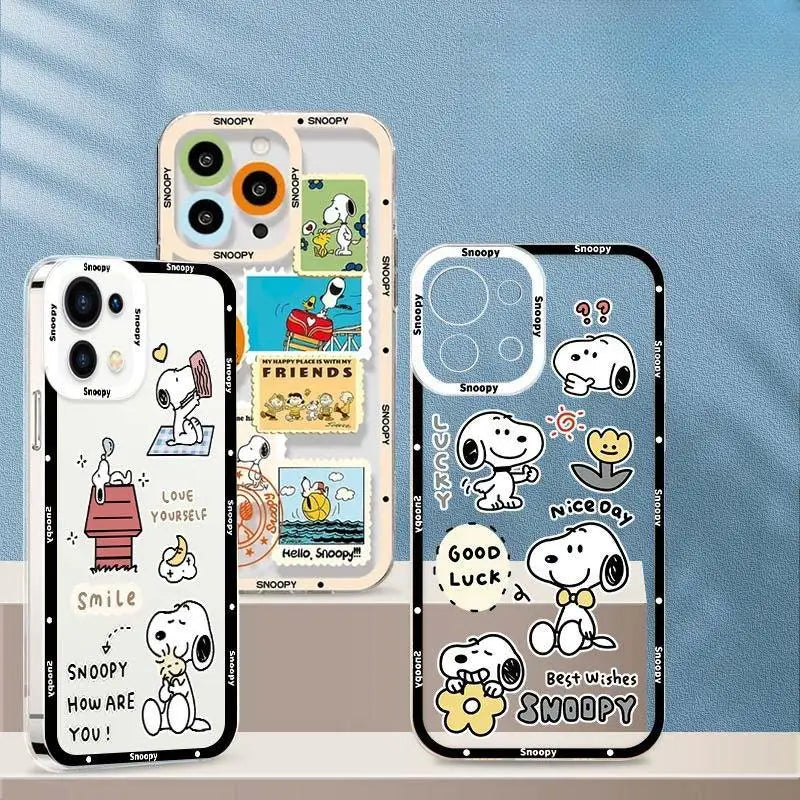 Clear Snoopy Soft Phone Case for iPhone