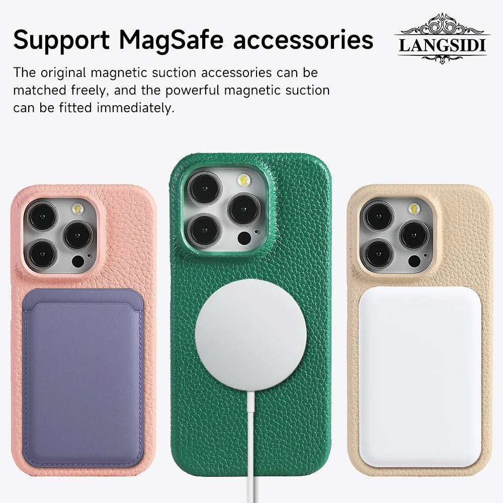 MagSafe Leather Case for iPhone 15/16 Pro Max