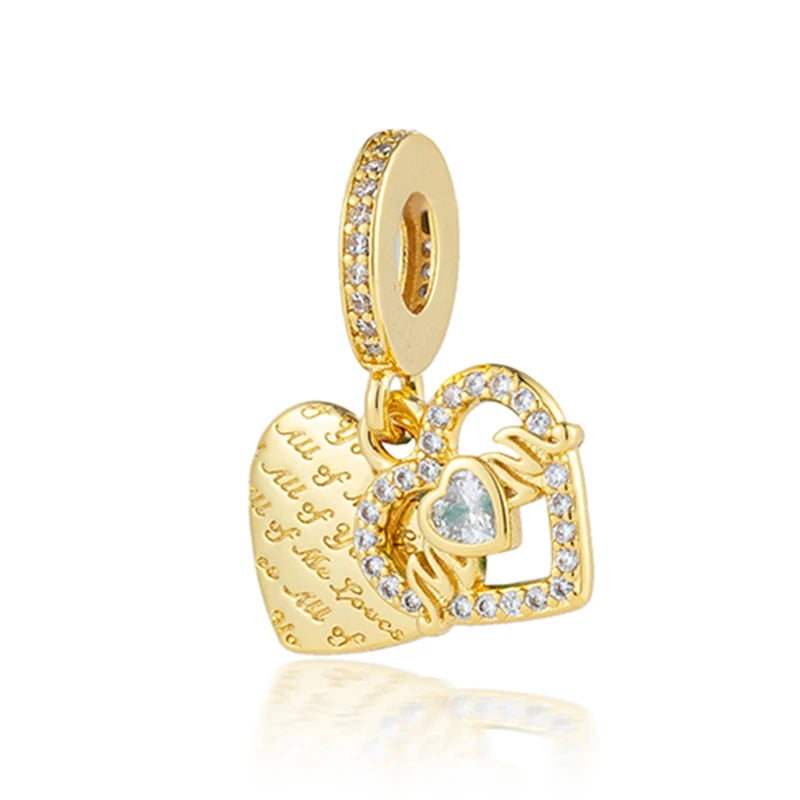 Gold-Plated Charm Collection– 925 Sterling Silver Compatible Beads for DIY Bracelets