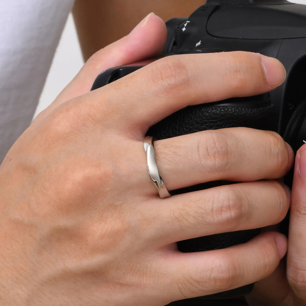 Silver Mobius Open Ring – Adjustable Minimal Design