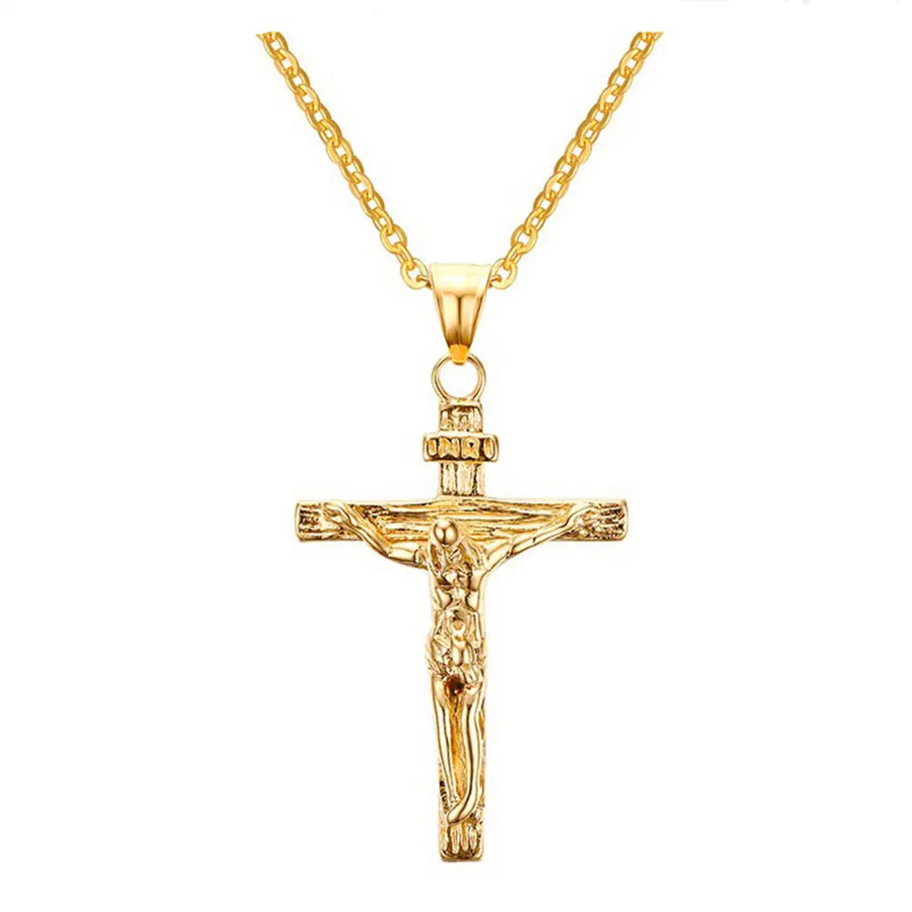 Hollow Stainless Steel Gothic Cross Pendant Necklace