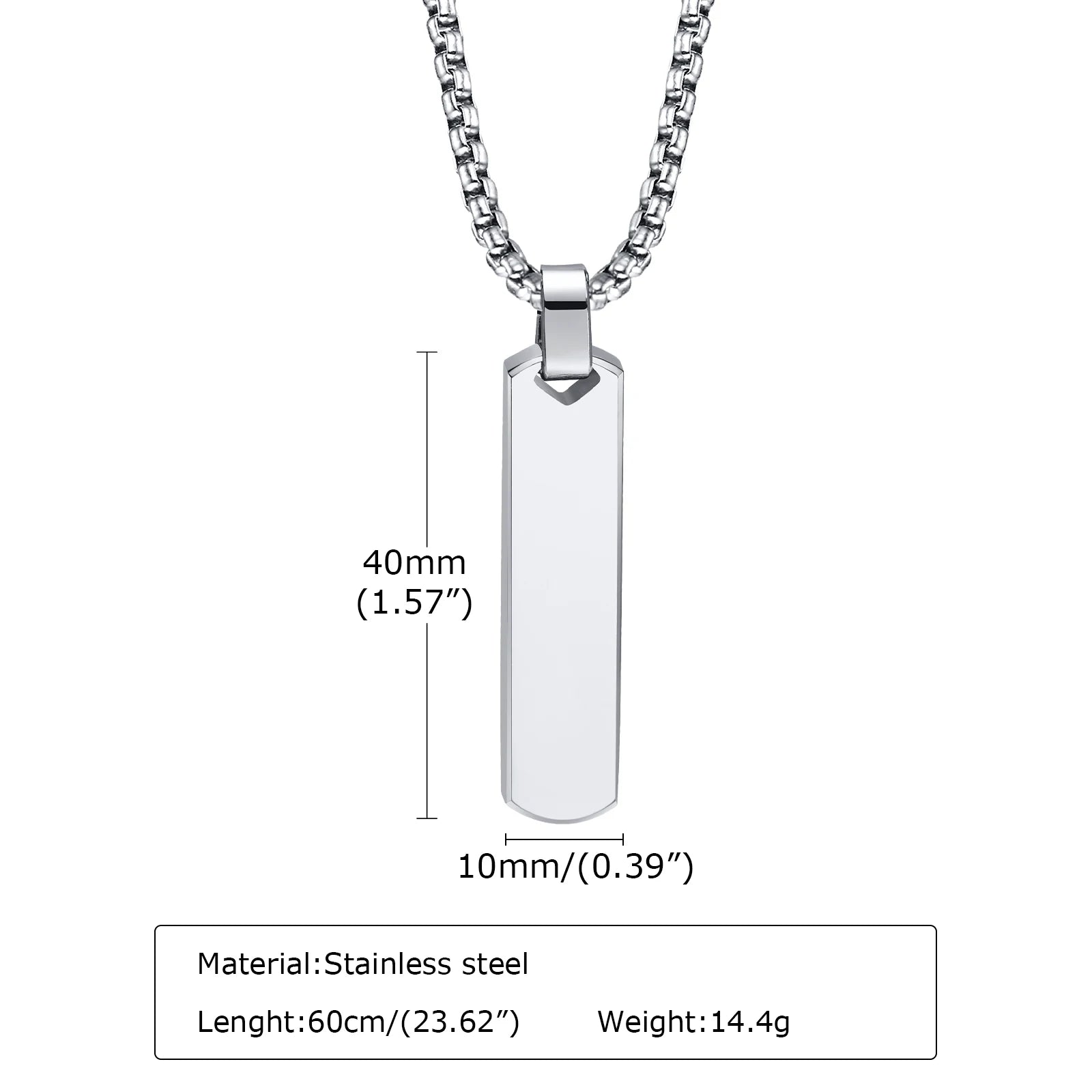 Vertical Bar Pendant Necklace Set – Stainless Steel