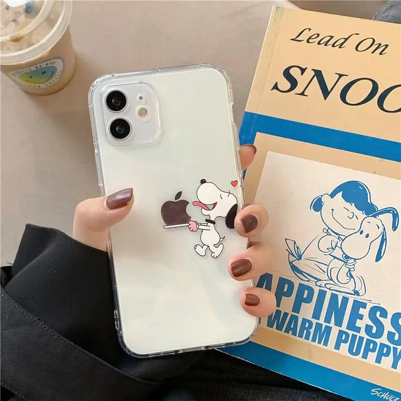 Clear Snoopy Soft Phone Case for iPhone