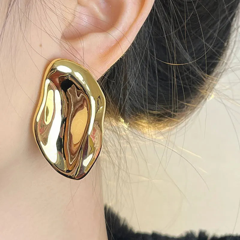 Aurora Sculpted Gold Leaf Earrings