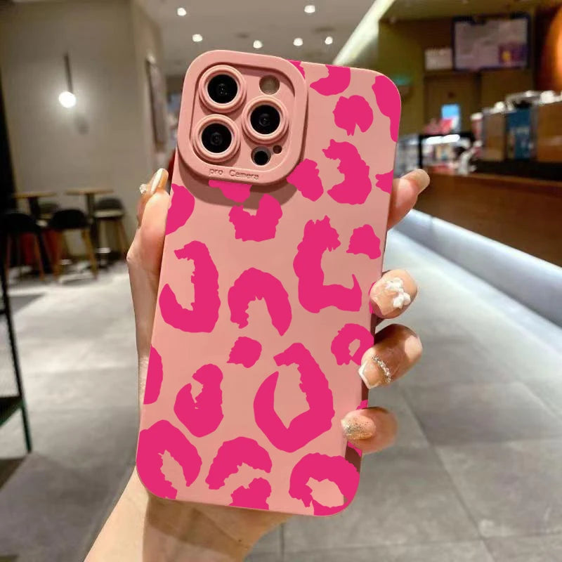 Leopard Design Phone Case with Camera Protection for iPhone