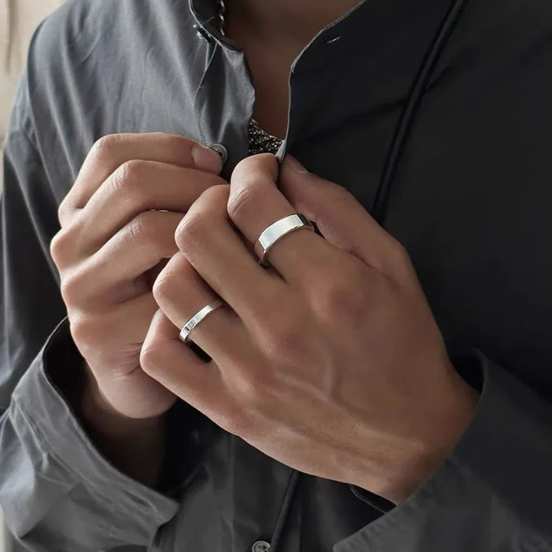 Stainless Steel Band Ring – Matte Finish for Men