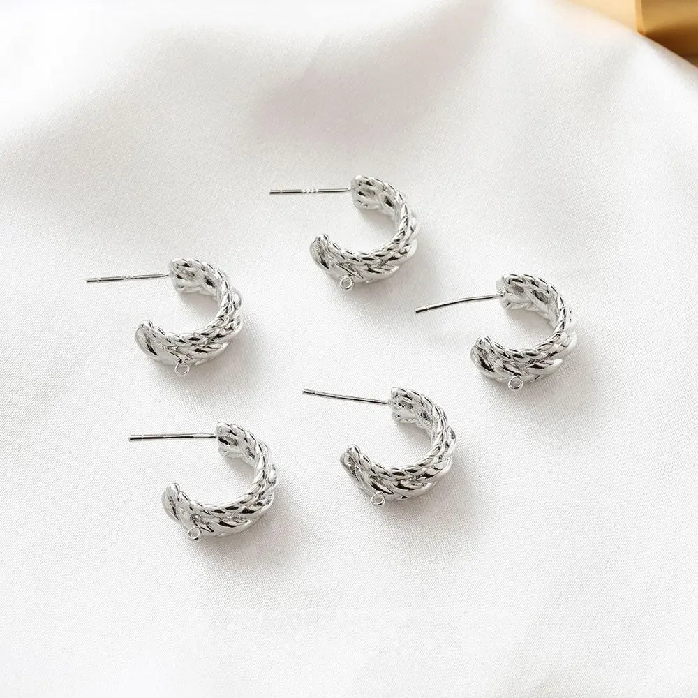 Braided Bold Hoop Earrings – Gold & Silver Edition