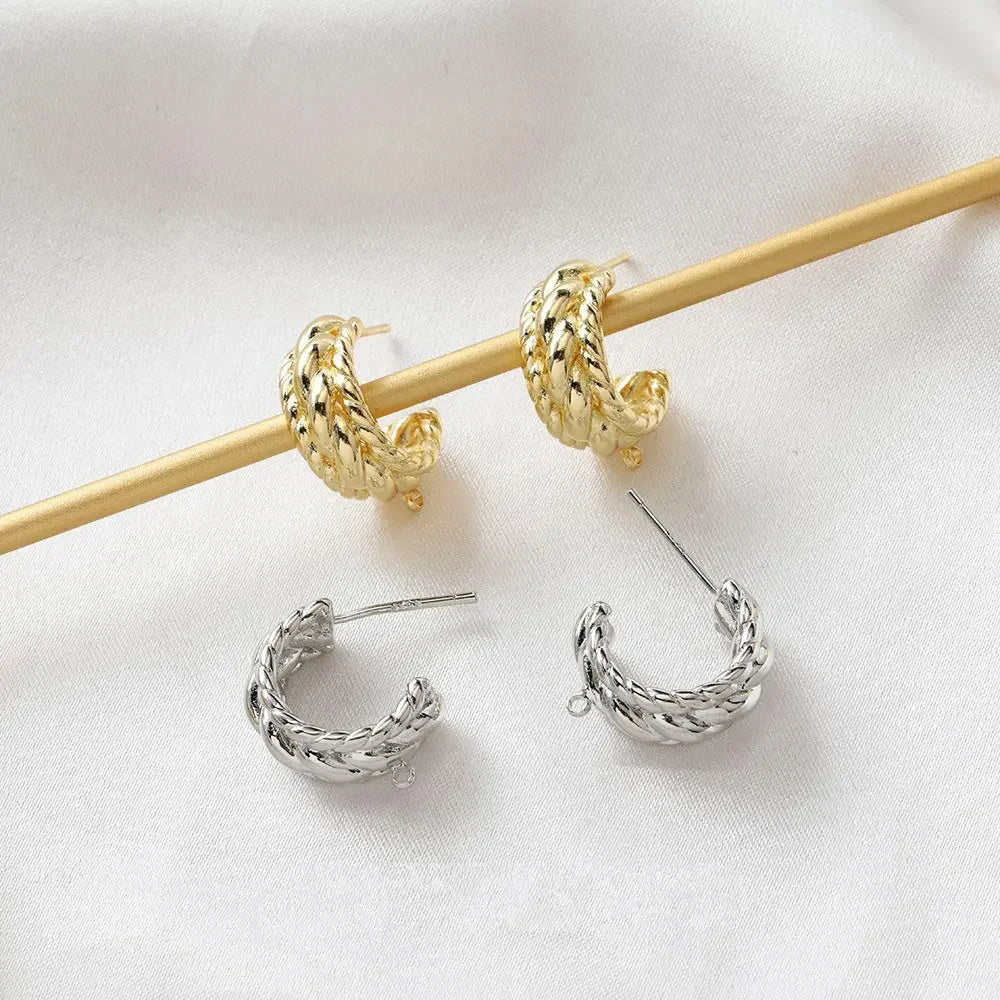 Braided Bold Hoop Earrings – Gold & Silver Edition